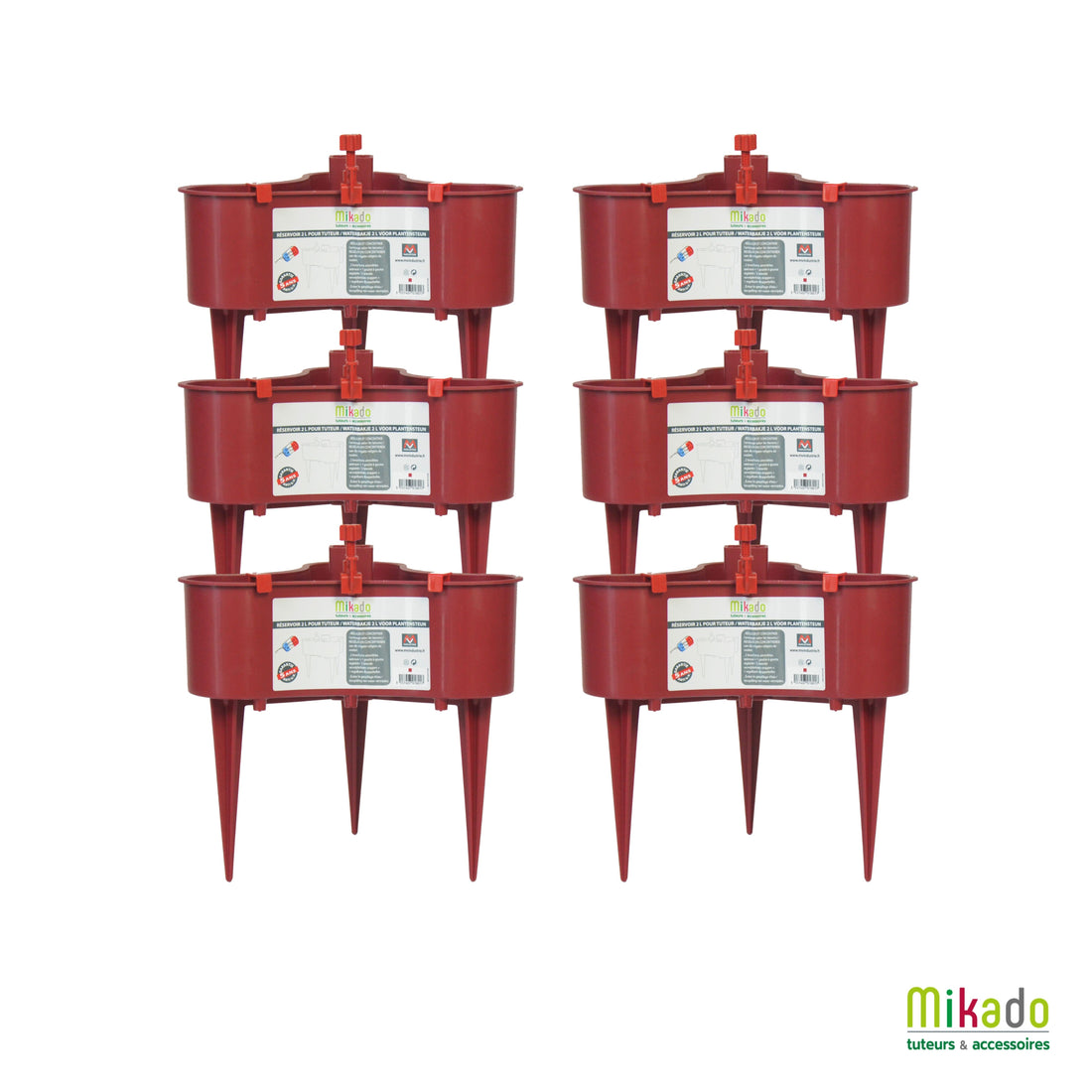 Lot de 6 Réservoirs 2L pour tuteur Mikado